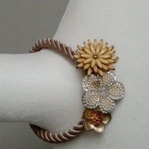 Anthropologie glass, enamel, metal and rhinestones necklace.